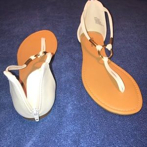 JUSTFAB Brand new Sandals White Golden Ring